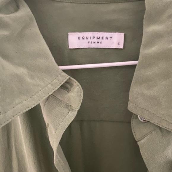 Equipment army green silk dress - Picture 4 of 5